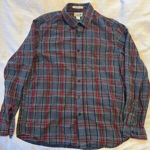 LL Bean Plaid Flannel Shirt Button Down 228061 MEDIUM MENS